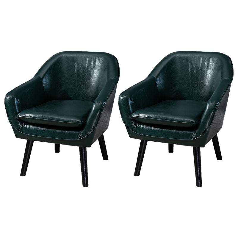 Contemporary Style Upholstered Arm Chair Solid Back Dining Side Chairs for Home Use