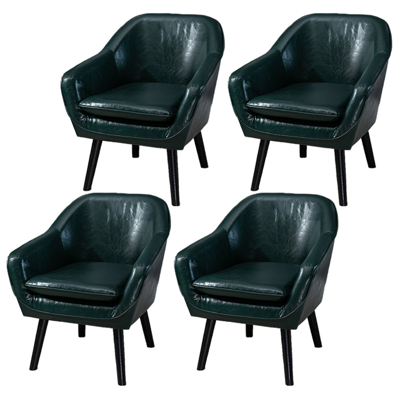 Contemporary Style Upholstered Arm Chair Solid Back Dining Side Chairs for Home Use