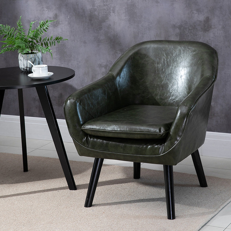 Contemporary Style Upholstered Arm Chair Solid Back Dining Side Chairs for Home Use