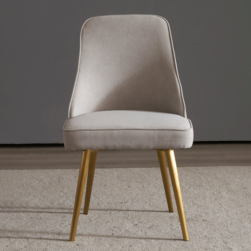 Chaises de salle à manger en métal de style contemporain, chaises sans bras Parsons pour cuisine