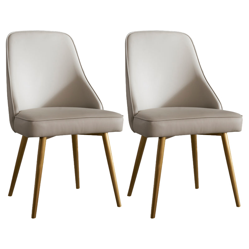 Chaises de salle à manger en métal de style contemporain, chaises sans bras Parsons pour cuisine