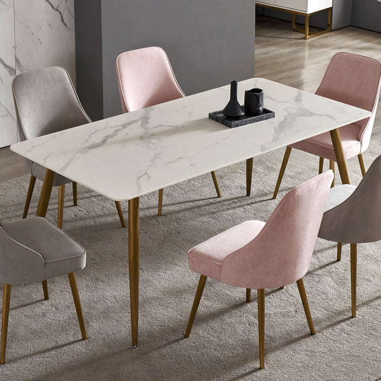Chaises de salle à manger en métal de style contemporain, chaises sans bras Parsons pour cuisine
