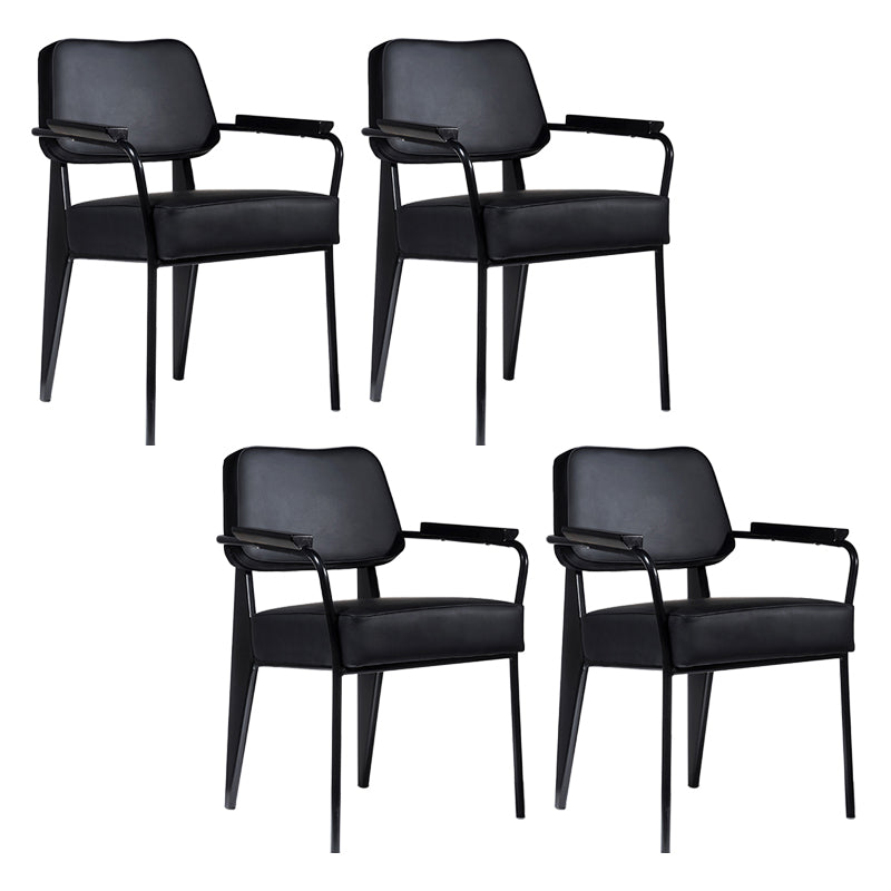 Scandinavian Home Arm Chair Open Back Upholstered Metal Dining Room Chair