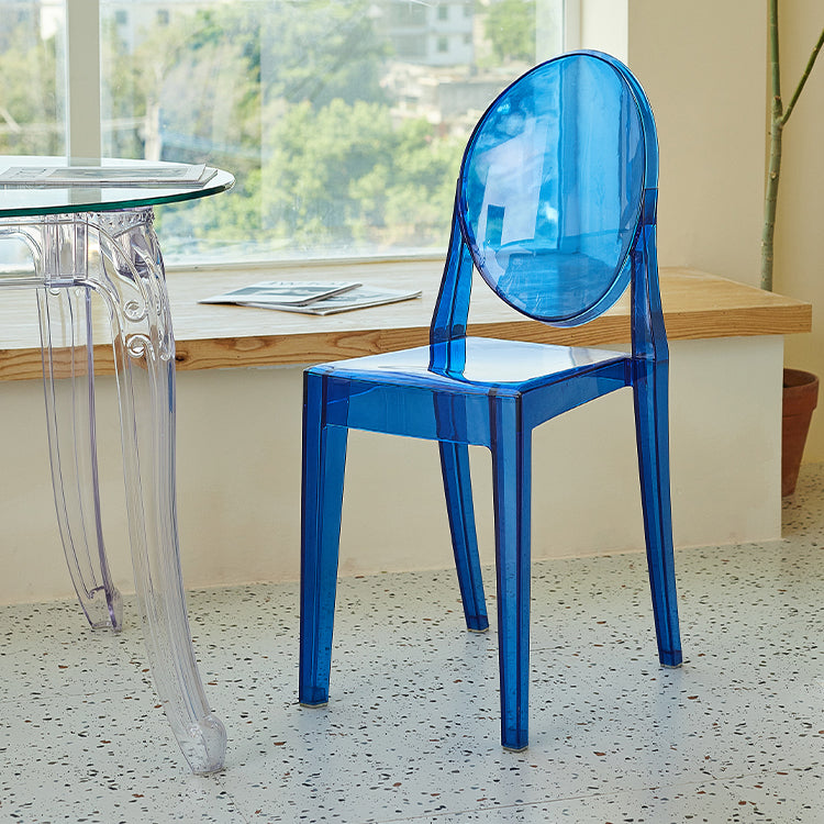 Scandinavian Style Plastic Chair Set Kitchen Dining Room Open Back Side Chairs