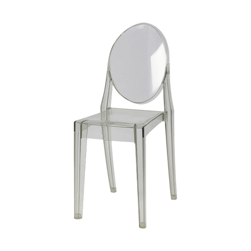 Scandinavian Style Plastic Chair Set Kitchen Dining Room Open Back Side Chairs