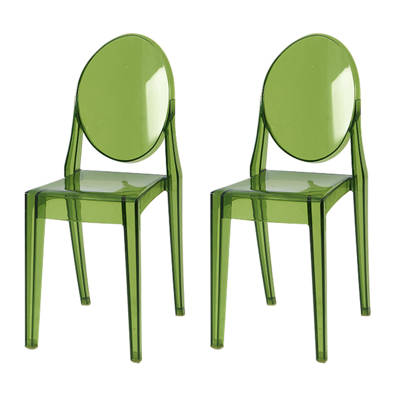 Scandinavian Style Plastic Chair Set Kitchen Dining Room Open Back Side Chairs