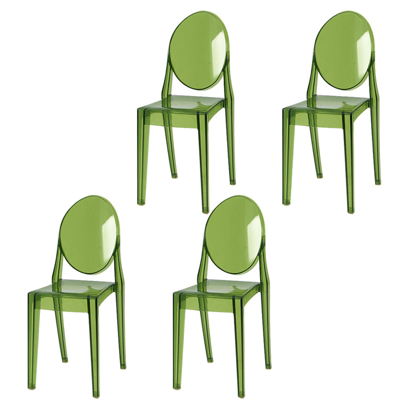 Scandinavian Style Plastic Chair Set Kitchen Dining Room Open Back Side Chairs