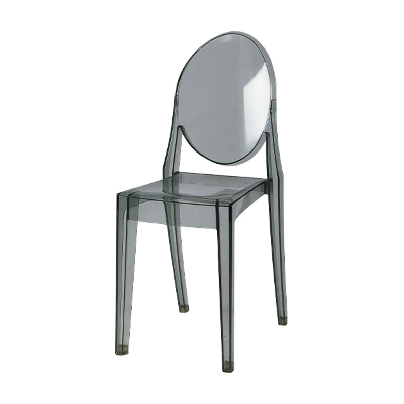 Scandinavian Style Plastic Chair Set Kitchen Dining Room Open Back Side Chairs