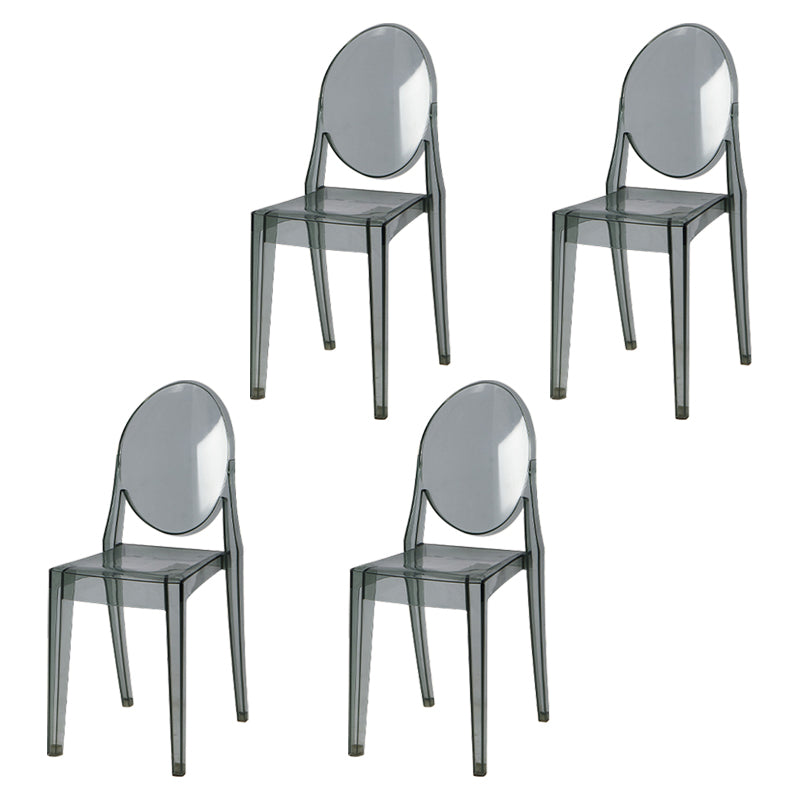 Scandinavian Style Plastic Chair Set Kitchen Dining Room Open Back Side Chairs