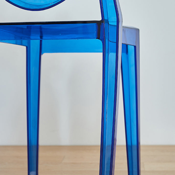 Scandinavian Style Plastic Chair Set Kitchen Dining Room Open Back Side Chairs