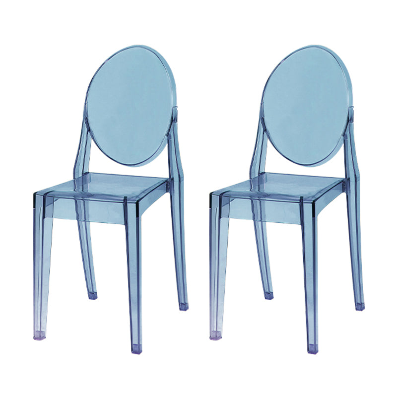 Scandinavian Style Plastic Chair Set Kitchen Dining Room Open Back Side Chairs