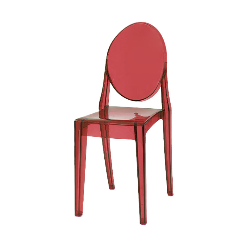 Scandinavian Style Plastic Chair Set Kitchen Dining Room Open Back Side Chairs