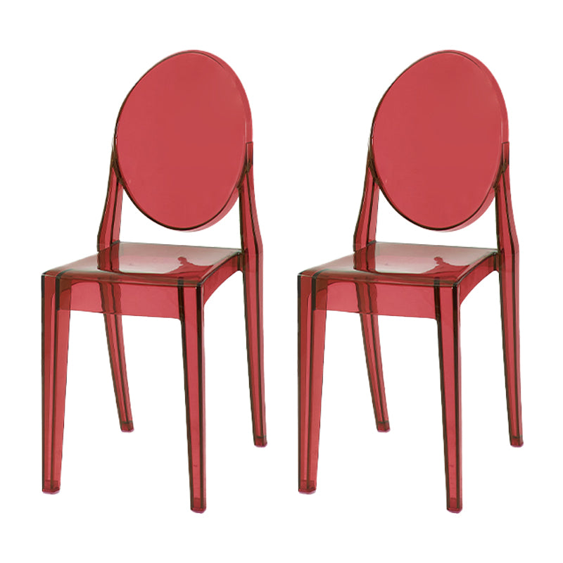 Scandinavian Style Plastic Chair Set Kitchen Dining Room Open Back Side Chairs