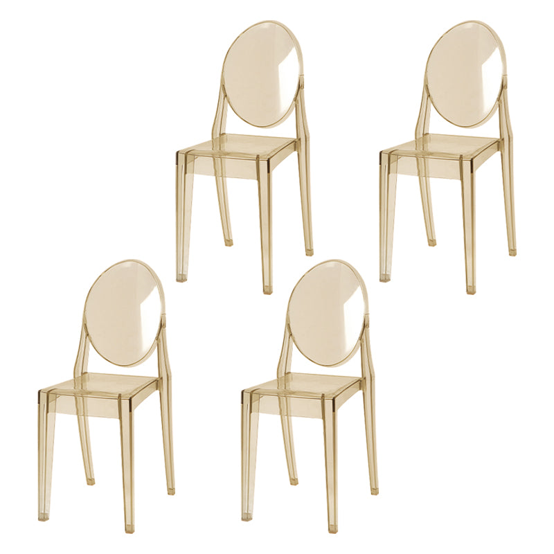 Scandinavian Style Plastic Chair Set Kitchen Dining Room Open Back Side Chairs