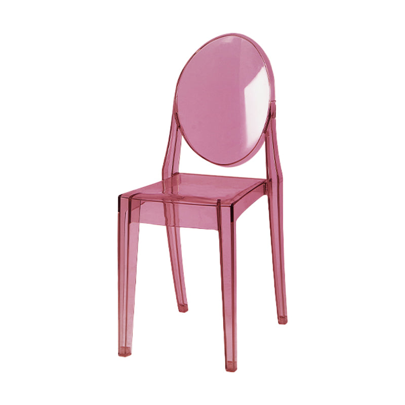 Scandinavian Style Plastic Chair Set Kitchen Dining Room Open Back Side Chairs
