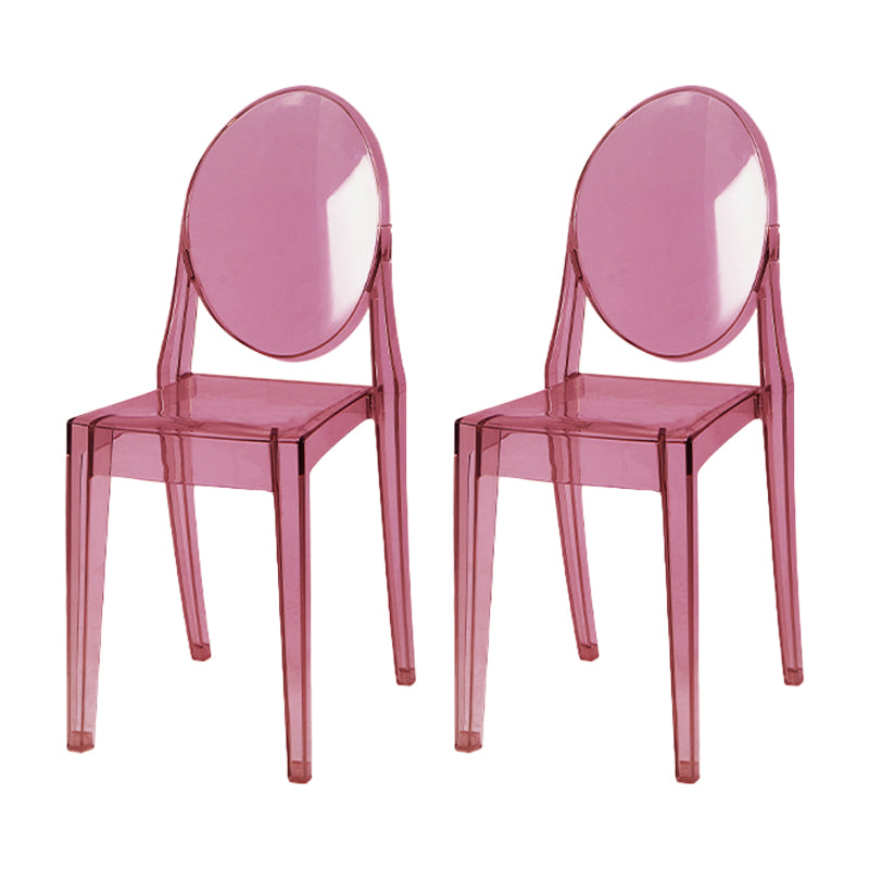 Scandinavian Style Plastic Chair Set Kitchen Dining Room Open Back Side Chairs