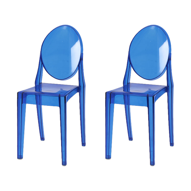 Scandinavian Style Plastic Chair Set Kitchen Dining Room Open Back Side Chairs