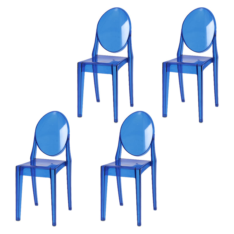 Scandinavian Style Plastic Chair Set Kitchen Dining Room Open Back Side Chairs