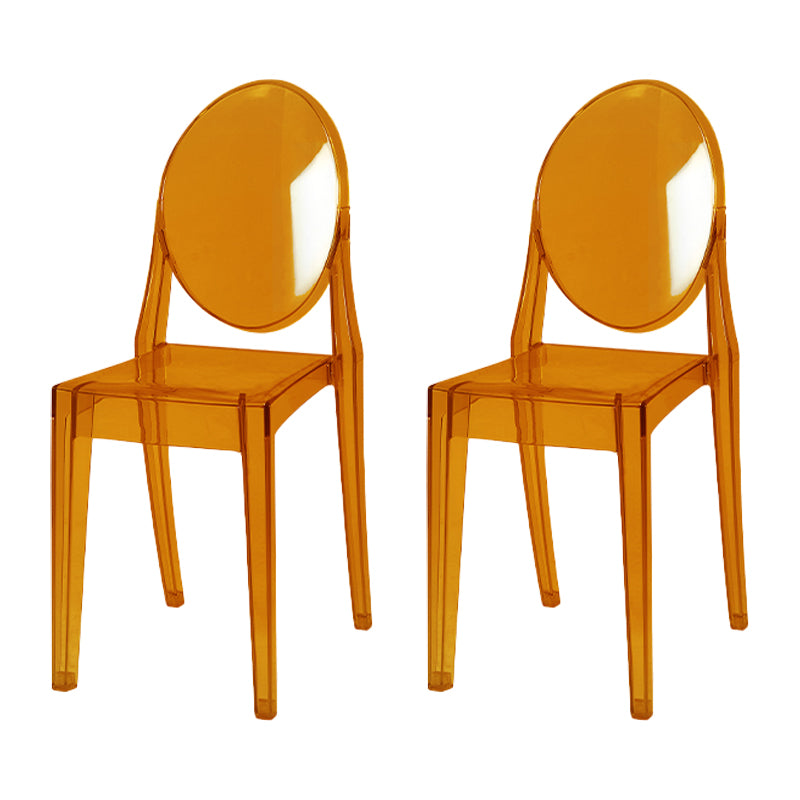Scandinavian Style Plastic Chair Set Kitchen Dining Room Open Back Side Chairs