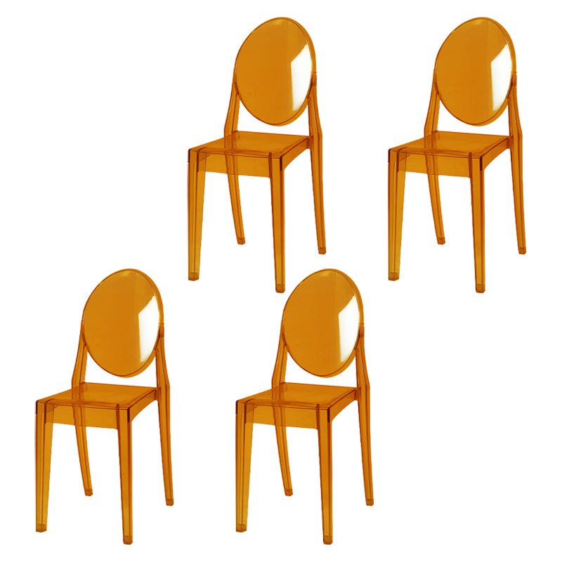 Scandinavian Style Plastic Chair Set Kitchen Dining Room Open Back Side Chairs