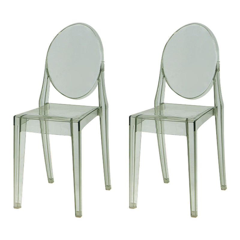 Scandinavian Style Plastic Chair Set Kitchen Dining Room Open Back Side Chairs