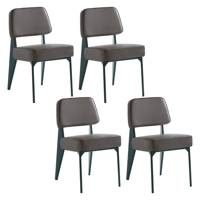 Chaise d'appoint scandinave à dossier ouvert, chaise de salle à manger rembourrée en métal