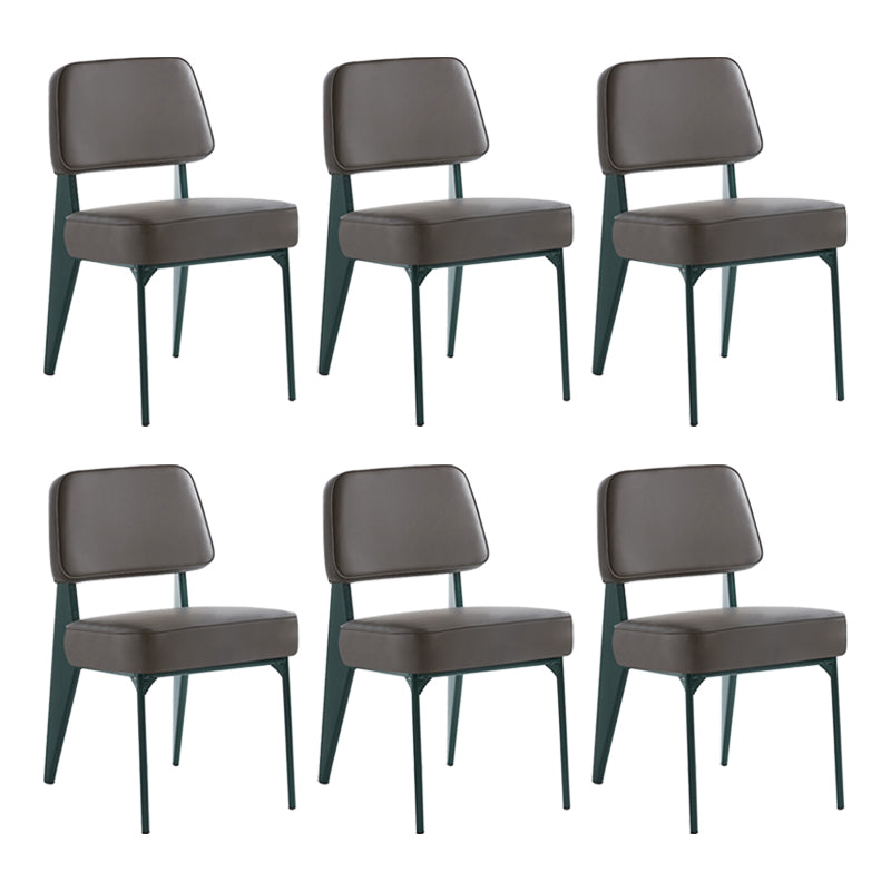 Chaise d'appoint scandinave à dossier ouvert, chaise de salle à manger rembourrée en métal