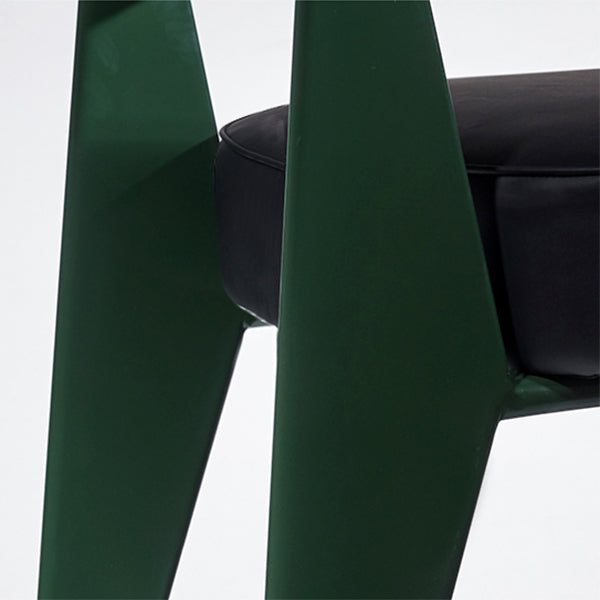 Chaise d'appoint scandinave à dossier ouvert, chaise de salle à manger rembourrée en métal