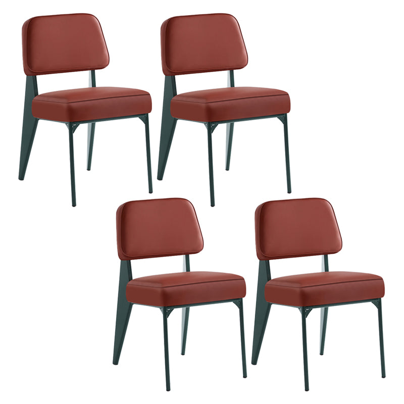 Chaise d'appoint scandinave à dossier ouvert, chaise de salle à manger rembourrée en métal