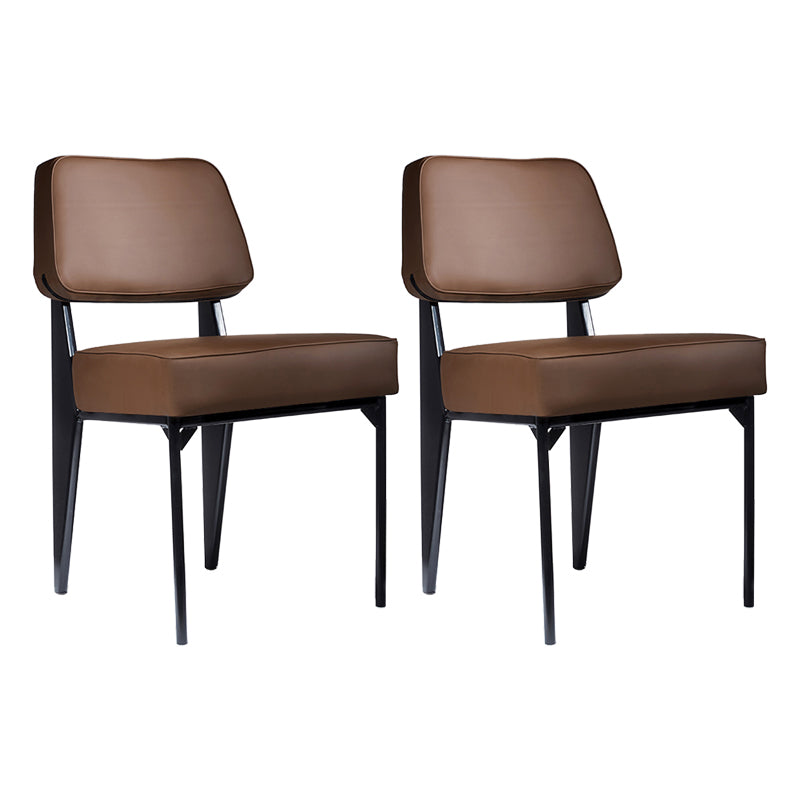 Chaise d'appoint scandinave à dossier ouvert, chaise de salle à manger rembourrée en métal
