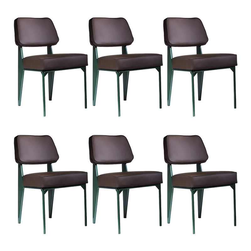Chaise d'appoint scandinave à dossier ouvert, chaise de salle à manger rembourrée en métal