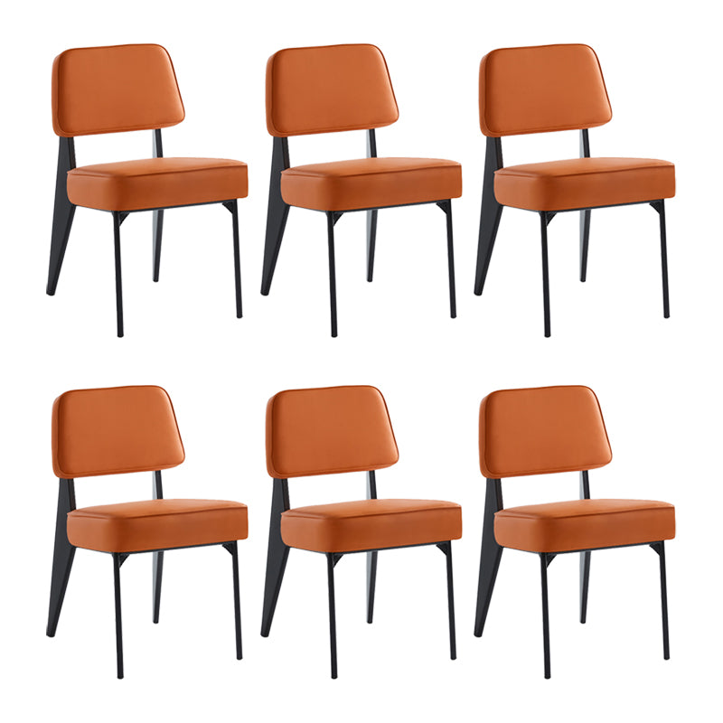 Chaise d'appoint scandinave à dossier ouvert, chaise de salle à manger rembourrée en métal