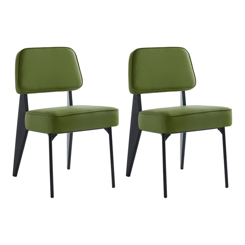 Chaise d'appoint scandinave à dossier ouvert, chaise de salle à manger rembourrée en métal