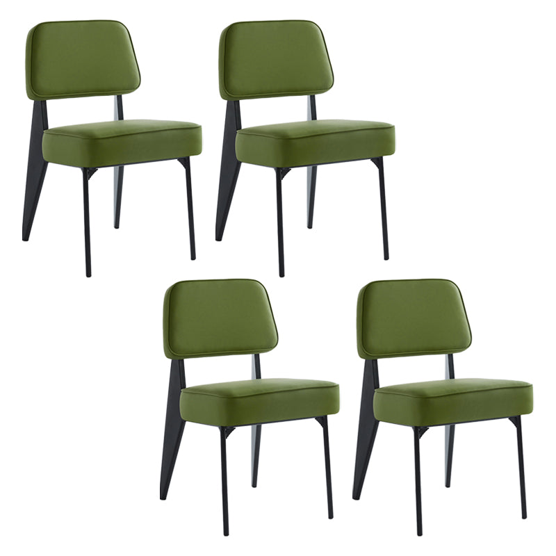 Chaise d'appoint scandinave à dossier ouvert, chaise de salle à manger rembourrée en métal
