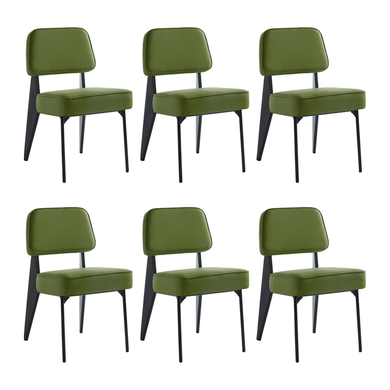 Chaise d'appoint scandinave à dossier ouvert, chaise de salle à manger rembourrée en métal
