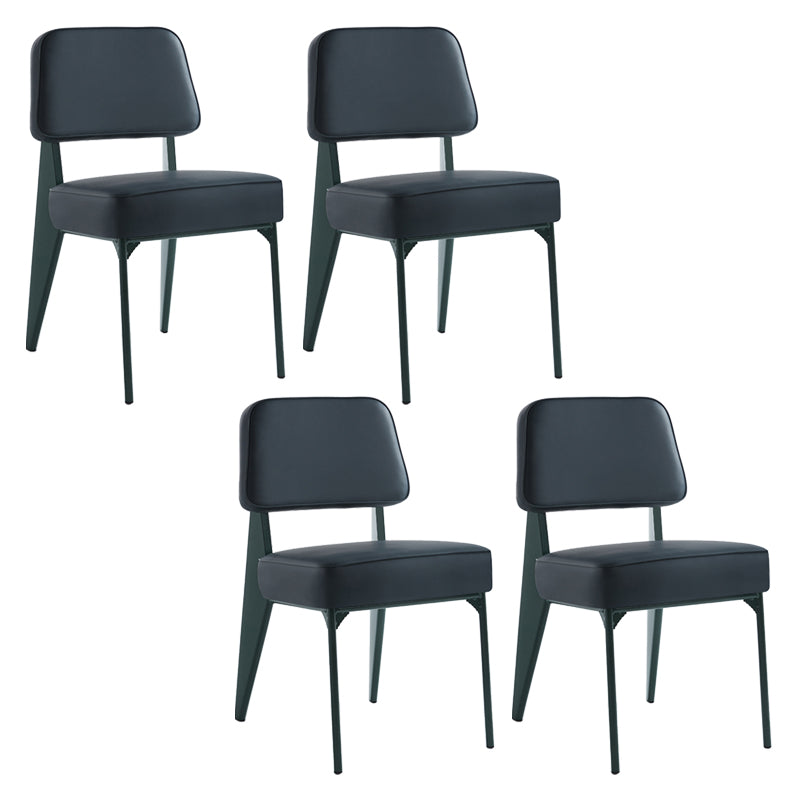 Chaise d'appoint scandinave à dossier ouvert, chaise de salle à manger rembourrée en métal