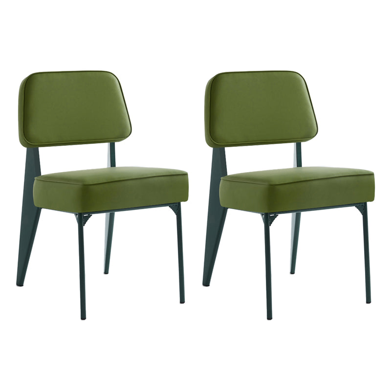 Chaise d'appoint scandinave à dossier ouvert, chaise de salle à manger rembourrée en métal