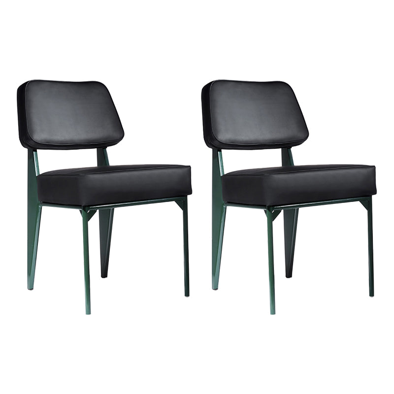 Chaise d'appoint scandinave à dossier ouvert, chaise de salle à manger rembourrée en métal