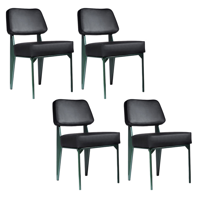Chaise d'appoint scandinave à dossier ouvert, chaise de salle à manger rembourrée en métal
