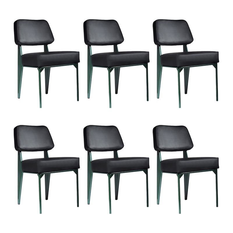 Chaise d'appoint scandinave à dossier ouvert, chaise de salle à manger rembourrée en métal