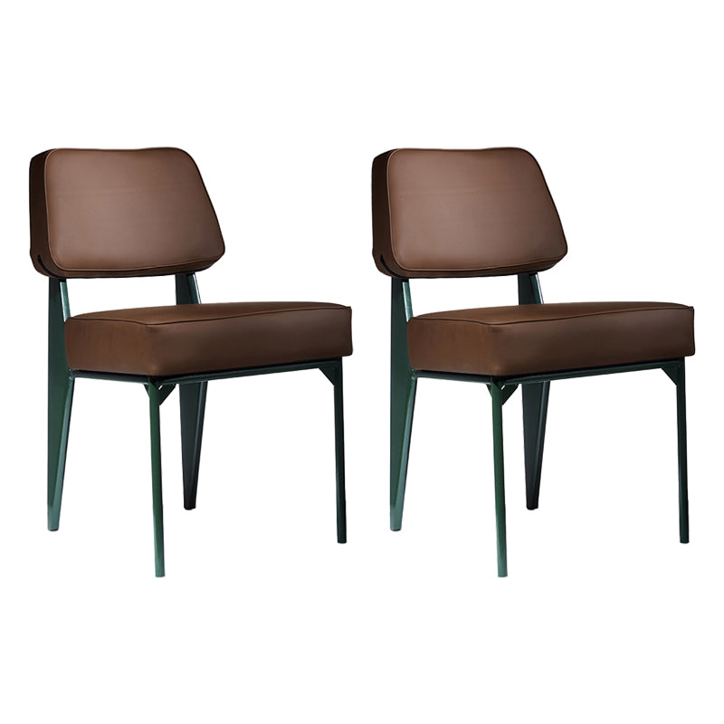 Chaise d'appoint scandinave à dossier ouvert, chaise de salle à manger rembourrée en métal