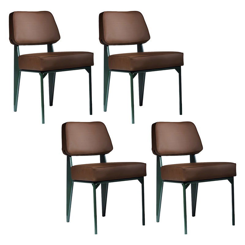 Chaise d'appoint scandinave à dossier ouvert, chaise de salle à manger rembourrée en métal