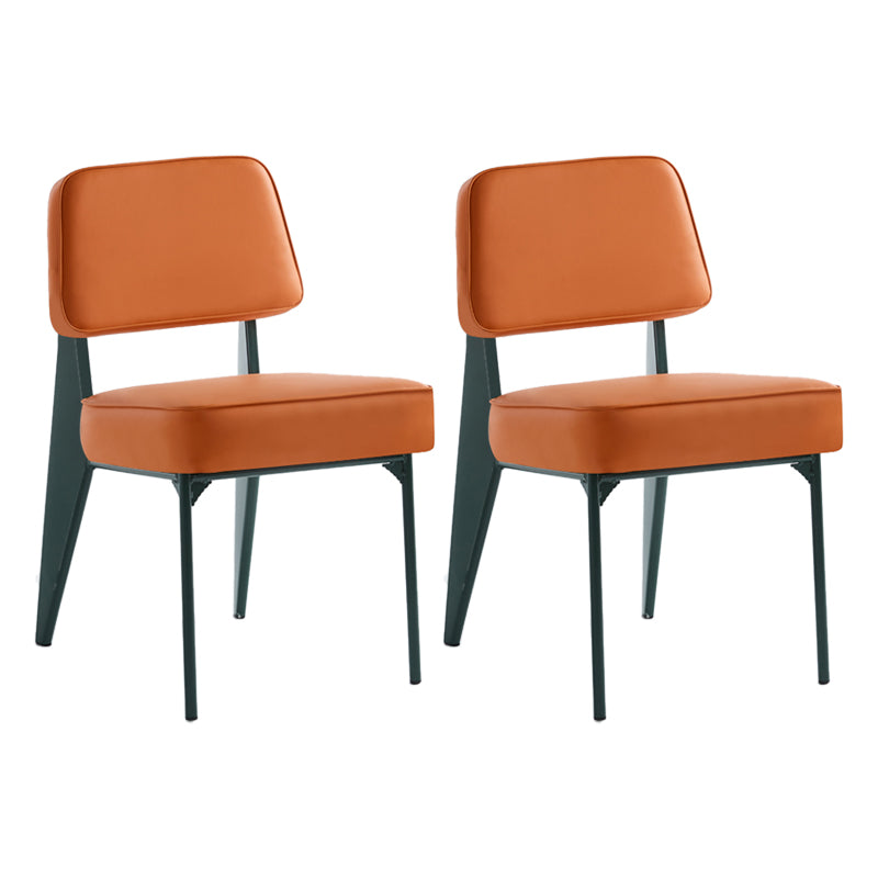 Chaise d'appoint scandinave à dossier ouvert, chaise de salle à manger rembourrée en métal