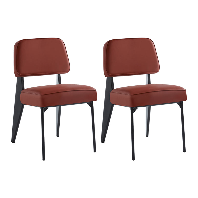 Chaise d'appoint scandinave à dossier ouvert, chaise de salle à manger rembourrée en métal