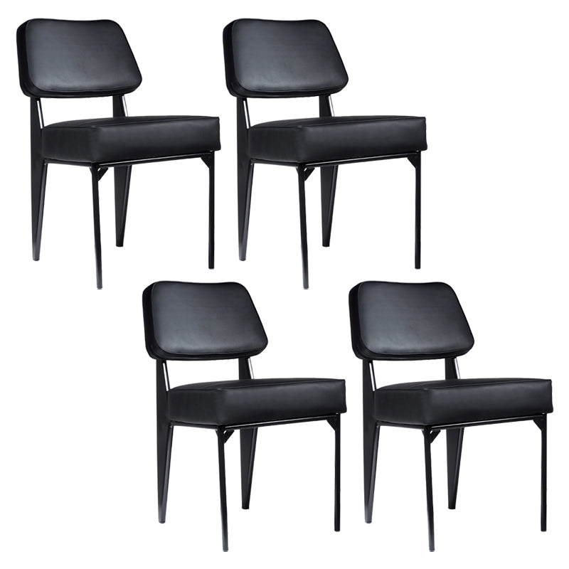 Chaise d'appoint scandinave à dossier ouvert, chaise de salle à manger rembourrée en métal