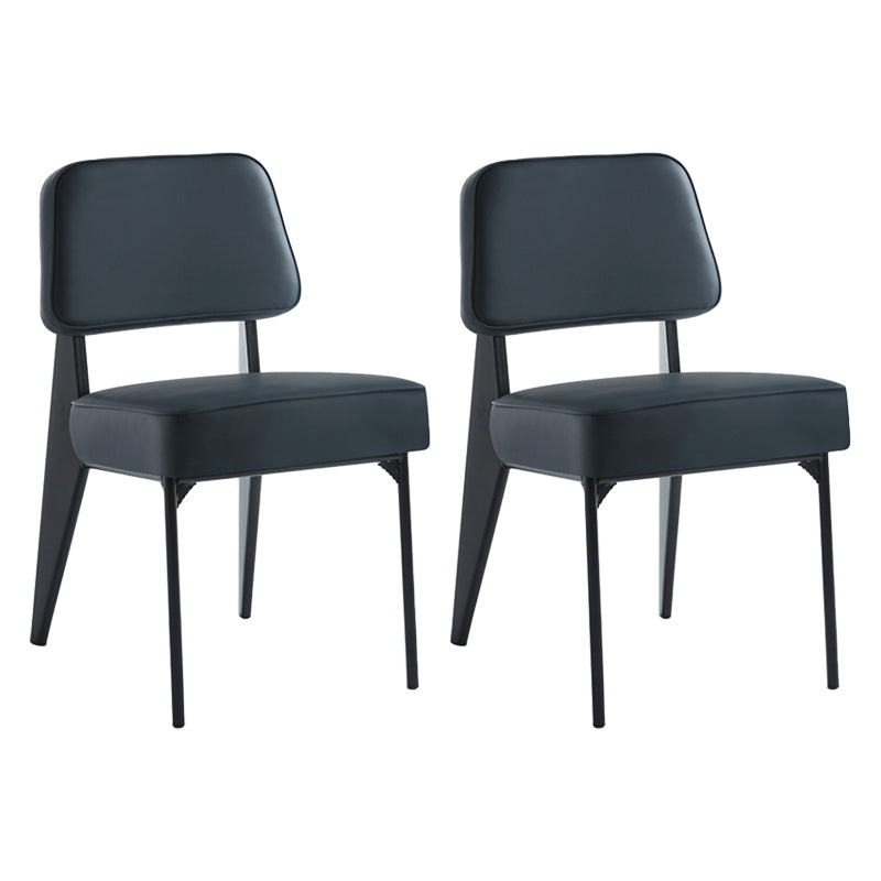 Chaise d'appoint scandinave à dossier ouvert, chaise de salle à manger rembourrée en métal