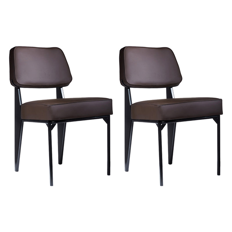 Chaise d'appoint scandinave à dossier ouvert, chaise de salle à manger rembourrée en métal