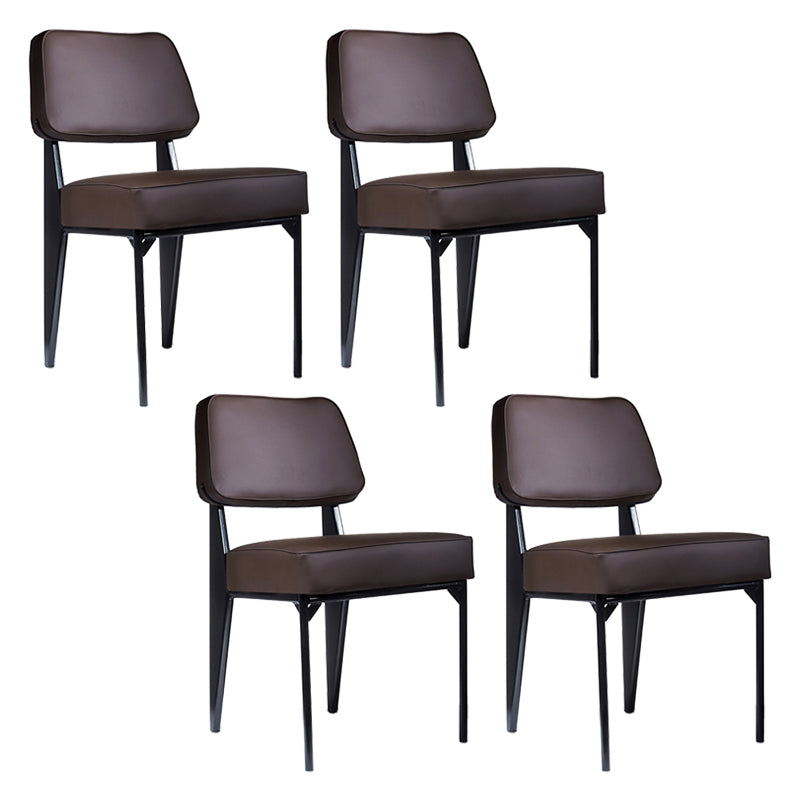Chaise d'appoint scandinave à dossier ouvert, chaise de salle à manger rembourrée en métal