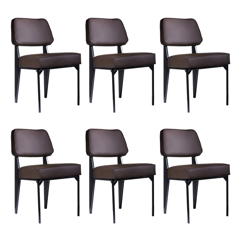 Chaise d'appoint scandinave à dossier ouvert, chaise de salle à manger rembourrée en métal