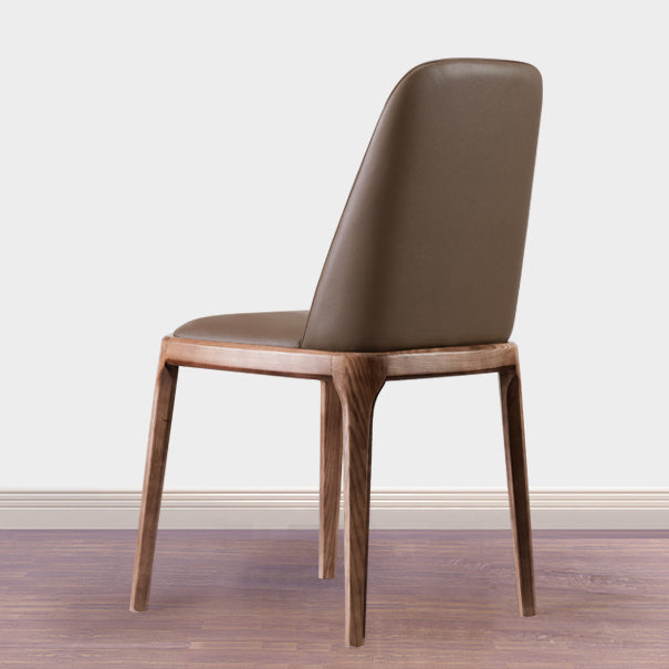 Silla auxiliar de comedor de estilo moderno, silla sin brazos con patas de madera para cocina (juego de 2)